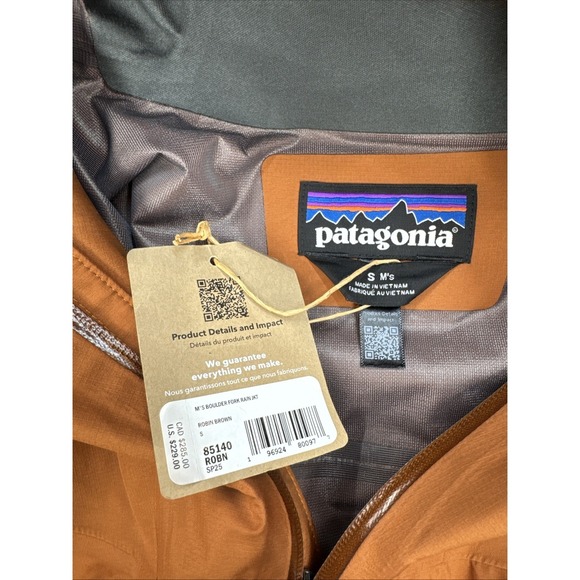Patagonia Men's Boulder Fork Rain Jacket NWT Robin Brown Size Small - Picture 4 of 4